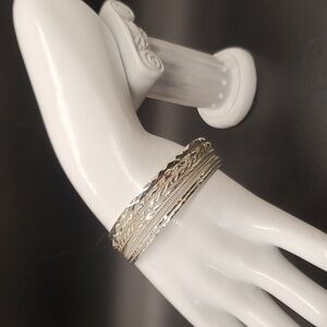 Stackable Silver Metal Bangle Bracelets set of 8 Small NWOT